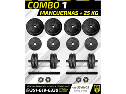Combo 1: Mancuernas + 25KG